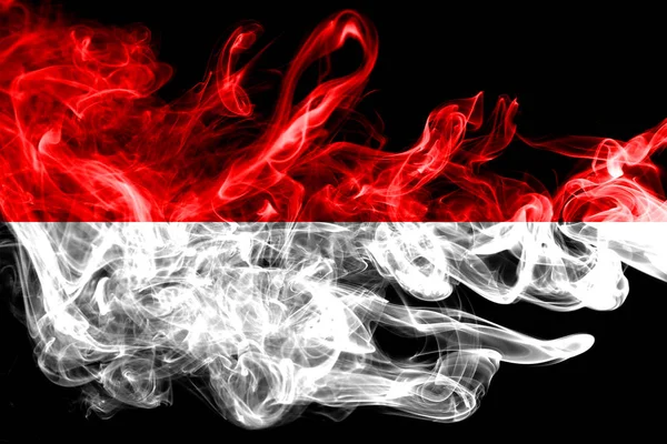 National Flag Indonesia Made Colored Smoke Isolated Black Background Abstract — Stock Photo, Image