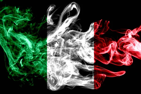 Національний Прапор Італії Зроблені Кольоровим Димом Ізольовані Чорному Тлі Анотація — стокове фото