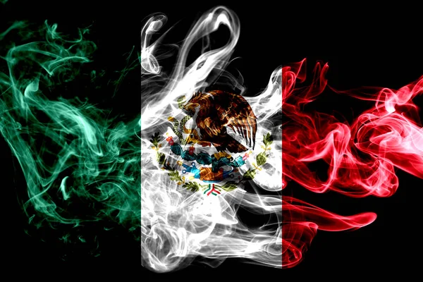 Bandera Nacional México Hecha Humo Color Aislado Sobre Fondo Negro — Foto de Stock