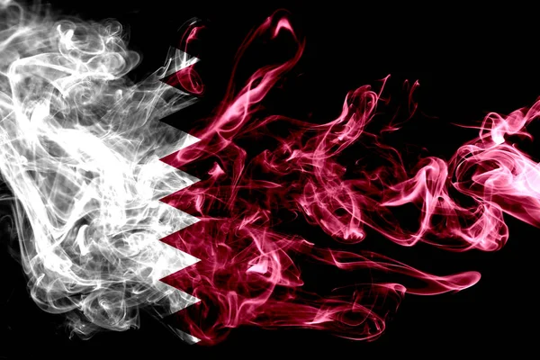 Nationalflagge Von Katar Aus Farbigem Rauch Isoliert Auf Schwarzem Hintergrund — Stockfoto