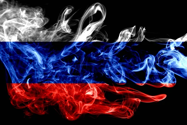 Bandera Nacional Rusia Hecha Humo Color Aislado Sobre Fondo Negro — Foto de Stock