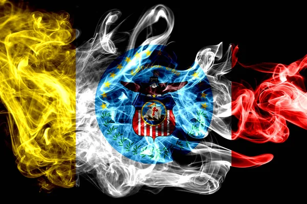 Columbus City Smoke Flag Ohio State United States America — стокове фото