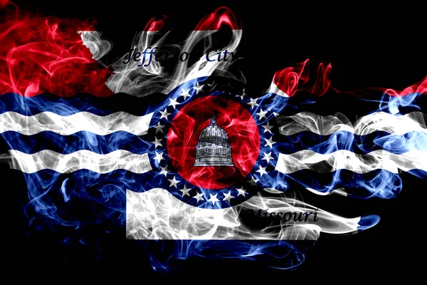 Jefferson City Smoke Flag Missouri State Ηνωμένες Πολιτείες Της Αμερικής — Φωτογραφία Αρχείου