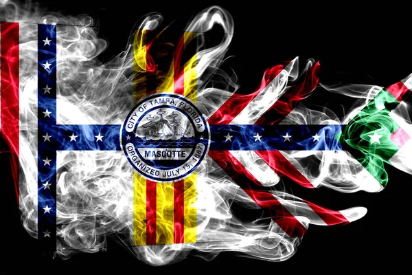 Tampa City Smoke Flag Florida State United States America — Stock Photo, Image