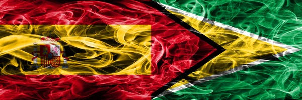 Španělsko Guyana Kouřit Příznaky Které Jsou Umístěny Vedle Sebe Silný — Stock fotografie