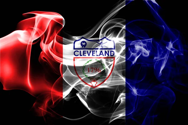 Cleveland City Smoke Flag Ohio State Verenigde Staten Van Amerika — Stockfoto