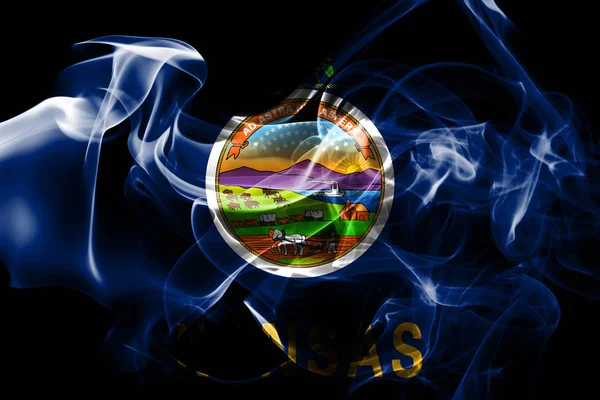 Kansas State Smoke Flagge Vereinigte Staaten Von Amerika — Stockfoto