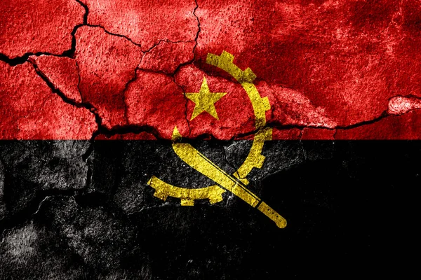 Angola Rusted Tekstura Tło Flaga Zardzewiały — Zdjęcie stockowe