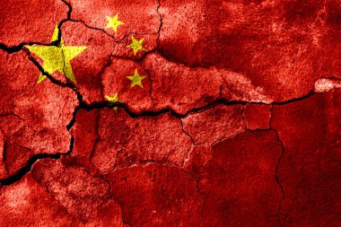 Çin paslı doku bayrak, paslı arka plan