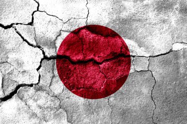 Japonya doku bayrak, paslı arka plan paslı