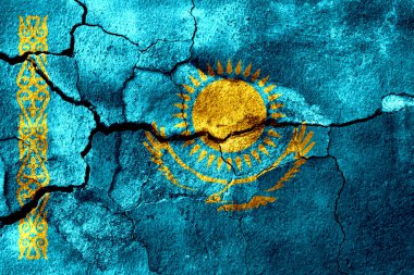 Kazakistan paslı doku bayrak, paslı arka plan