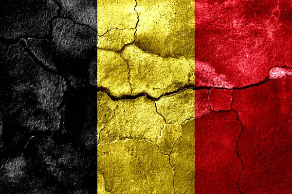 Belgia Rusted Tekstura Tło Flaga Zardzewiały — Zdjęcie stockowe