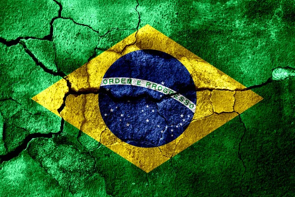 Бразилия Ржавый Текстурный Флаг Ржавый Фон — стоковое фото