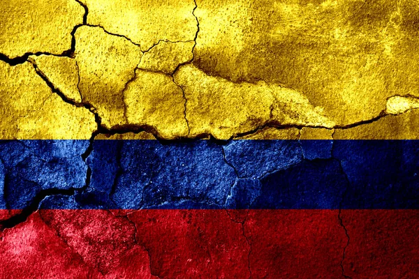 Vlag Van Verroeste Textuur Van Colombia Roestige Achtergrond — Stockfoto