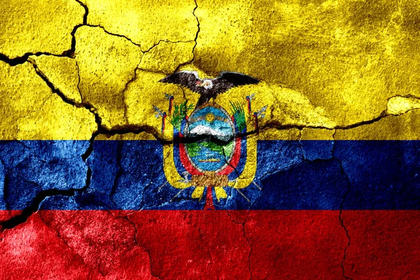 Vlag Van Verroeste Textuur Van Ecuador Roestige Achtergrond — Stockfoto
