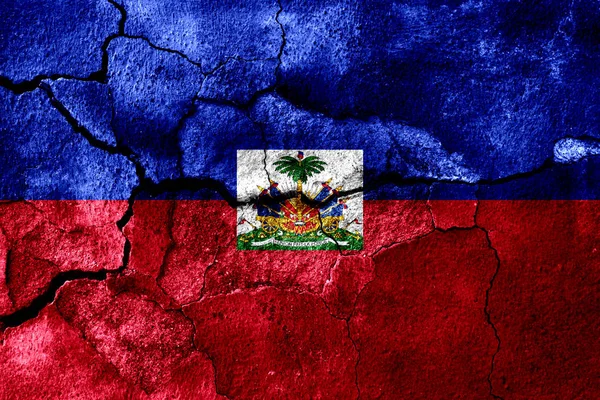 Vlag Van Verroeste Textuur Van Haïti Roestige Achtergrond — Stockfoto