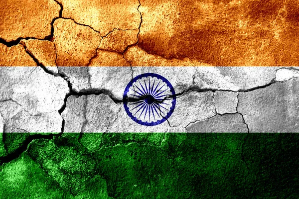 Indie Rusted Tekstura Tło Flaga Zardzewiały — Zdjęcie stockowe