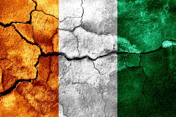 Elfenbeinküste Verrostete Textur Flagge Rostiger Hintergrund — Stockfoto