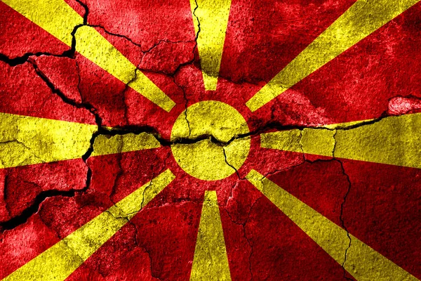 Macedonia Ruginit Steagul Texturii Fundalul Ruginit — Fotografie, imagine de stoc