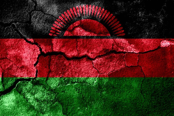 Malawi Rozsdás Textúra Zászló Rozsdás Háttér — Stock Fotó