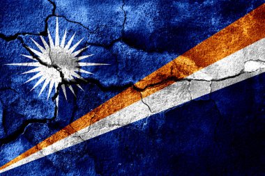 Marshall Adaları doku bayrak, paslı arka plan paslı