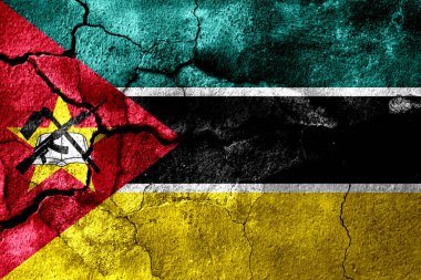 Mozambik paslı doku bayrak, paslı arka plan