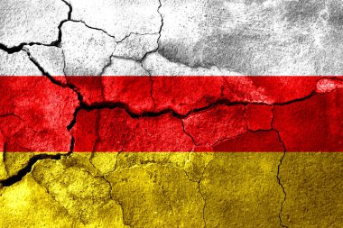 Güney Osetya doku bayrak, paslı arka plan paslı