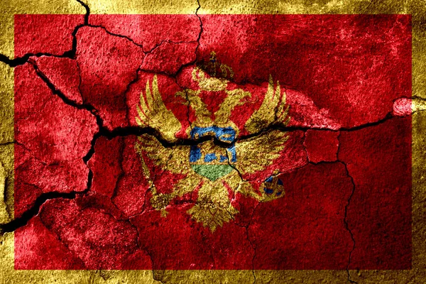 Czarnogóra Rusted Tekstura Tło Flaga Zardzewiały — Zdjęcie stockowe