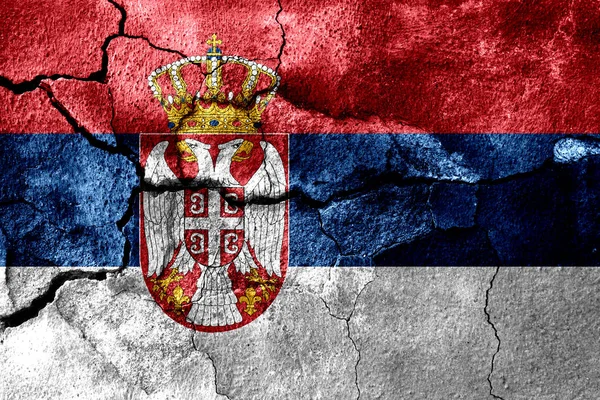 Serbia rusted texture flag, rusty background