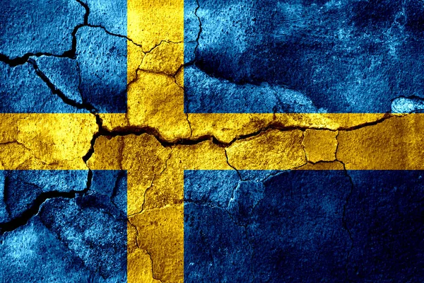 Sverige Rostiga Textur Flagga Rostig Bakgrund — Stockfoto