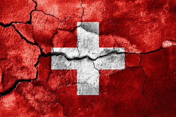 Switzerland rusted texture flag, rusty background