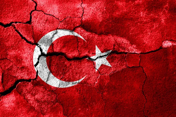 Turquia Bandeira Textura Enferrujado Fundo Enferrujado — Fotografia de Stock