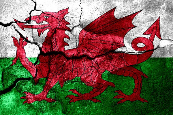 Wales Rozsdás Textúra Zászló Rozsdás Háttér — Stock Fotó