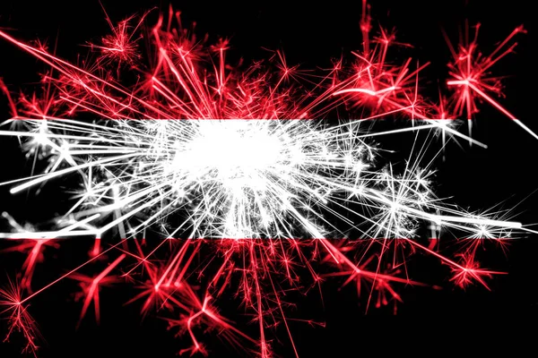 Austria Fuegos Artificiales Bandera Chispeante Año Nuevo 2019 Concepto Fiesta — Foto de Stock