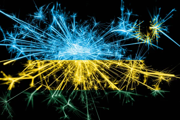Rwanda Ohňostroje Šumivé Vlajky Nový Rok 2019 Vánoční Večírek Koncept — Stock fotografie