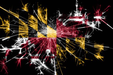 Maryland havai fişek bayrak köpüklü. Yeni yıl 2019 ve Noel partisi konsepti