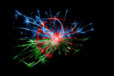 Gipsy havai fişek bayrak köpüklü. Yeni yıl 2019 ve Noel partisi konsepti