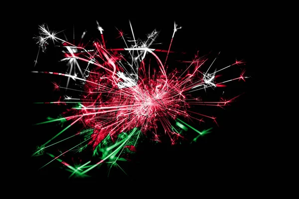 Wales fireworks sparkling flag. New Year 2019 and Christmas party concept