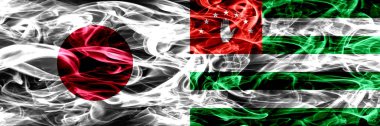 Japonya Rakip Abhazya, duman bayrakları yan yana yerleştirilmiş Abhazya