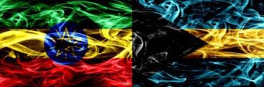 Etiyopya vs Bahamalar, Bahama renkli duman bayrakları yan yana yerleştirilmiş