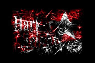 Harker Heights, Texas havai fişek bayrak köpüklü. Yeni yıl 2019 ve Noel partisi konsepti