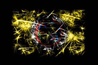 Honolulu, Hawaii havai fişek bayrak köpüklü. Yeni yıl 2019 ve Noel partisi konsepti