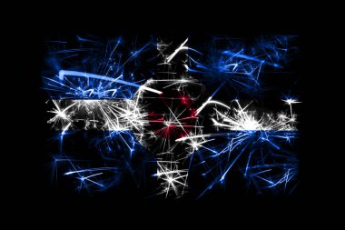 Indianapolis, Indiana havai fişek bayrak köpüklü. Yeni yıl 2019 ve Noel partisi konsepti