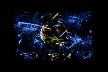 Kansas havai fişek bayrak köpüklü. Yeni yıl 2019 ve Noel partisi konsepti