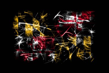 Maryland havai fişek bayrak köpüklü. Yeni yıl 2019 ve Noel partisi konsepti