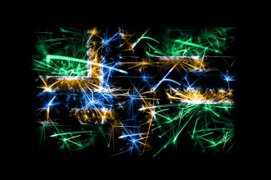 Portland, Oregon havai fişek bayrak köpüklü. Yeni yıl 2019 ve Noel partisi konsepti