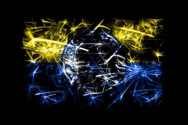 Riverside, California havai fişek bayrak köpüklü. Yeni yıl 2019 ve Noel partisi konsepti