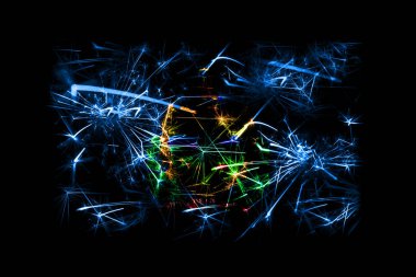 Vermont havai fişek bayrak köpüklü. Yeni yıl 2019 ve Noel partisi konsepti