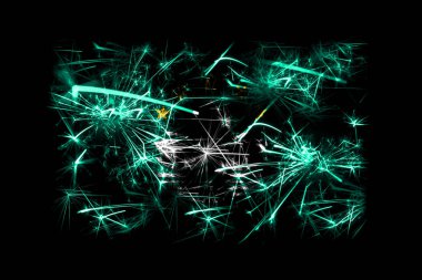 Macau havai fişek bayrak köpüklü. Yeni yıl 2019 ve Noel partisi konsepti