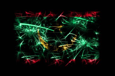 Moritanya havai fişek bayrak köpüklü. Yeni yıl 2019 ve Noel partisi konsepti